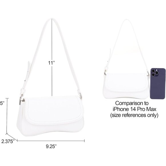 Women Small Vegan Leather Shoulder Bag Compact Purse Organizer Adjustable - Picture 3 of 6